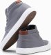 Ombre Wysokie męskie buty trampki z bawełnianego płótna  szare V3 OM-FOTH-0156 46 3
