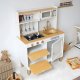 Ecotoys Kuchnia dla dzieci z dźwiękami i LED drewniana duża otwierane szafki 7 akcesoriów ECOTOYS 8