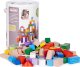 Ecotoys Drewniane klocki dla dzieci 100 szt. sorter wiaderko ECOTOYS 2