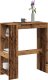 vidaXL Stolik barowy z przegrodami, stare drewno, 90x40x103,5 cm 1