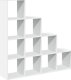 vidaXL Regał przegroda, 4 poziomy, biały, 131,5x29x131,5 cm 2