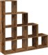 vidaXL vidaXL Regał przegroda, 4 poziomy, stare drewno, 131,5x29x131,5 cm 2