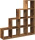 vidaXL vidaXL Regał przegroda, 4 poziomy, stare drewno, 131,5x29x131,5 cm 7