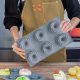 Retoo SILIKONOWA FORMA DO PIECZENIA BABECZEK MUFFINEK PĄCZKÓW 6 SZTUK 9