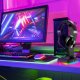 Retoo STOJAK UCHWYT NA SŁUCHAWKI OŚWIETLENIE RGB HUB USB 4