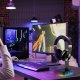Retoo STOJAK UCHWYT NA SŁUCHAWKI OŚWIETLENIE RGB HUB USB 8