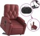 vidaXL Podnoszony fotel masujący, rozkładany, winna czerwień 5