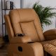 Mebel Elite Fotel Masujący BOX Rozkładany z Podnóżkiem Karmelowy Ekoskóra Nowoczesny 3