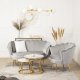 Mebel Elite Zestaw Dwuosobowa Sofa ZENDAYA i Fotel Wypoczynkowy ANGEL Szary Muszelka Glamour do Salonu 1