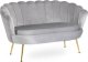 Mebel Elite Zestaw Dwuosobowa Sofa ZENDAYA i Fotel Wypoczynkowy ANGEL Szary Muszelka Glamour do Salonu 11