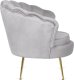 Mebel Elite Zestaw Dwuosobowa Sofa ZENDAYA i Fotel Wypoczynkowy ANGEL Szary Muszelka Glamour do Salonu 19