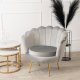 Mebel Elite Zestaw Dwuosobowa Sofa ZENDAYA i Fotel Wypoczynkowy ANGEL Szary Muszelka Glamour do Salonu 8