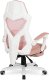 Fotel Mebel Elite Fotel Gamingowy Obrotowy BING Różowy/biały z Podnóżkiem Nowoczesny 11