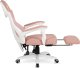 Fotel Mebel Elite Fotel Gamingowy Obrotowy BING Różowy/biały z Podnóżkiem Nowoczesny 10