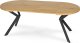 Mebel Elite Zestaw Stół Okrągły Rozkładany LUKAS 100-250 cm Dąb Złoty/Czarny i 4 Krzesła Tapicerowane do Salonu CORK Beżowe Welurowe Loft 14