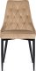 Mebel Elite Zestaw Stół Okrągły Rozkładany LUKAS 100-250 cm Dąb Złoty/Czarny i 4 Krzesła Tapicerowane do Salonu CORK Beżowe Welurowe Loft 16