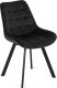 Mebel Elite Zestaw Stół Okrągły Rozkładany HARRY 102-142 cm Dąb Riviera/Czarny i 4 Krzesła Tapicerowane do Salonu RICK Czarne Welurowe Loft 12
