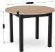 Mebel Elite Zestaw Stół Okrągły Rozkładany HARRY 102-142 cm Dąb Riviera/Czarny i 4 Krzesła Tapicerowane do Salonu RICK Czarne Welurowe Loft 16