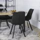 Mebel Elite Zestaw Stół Okrągły Rozkładany HARRY 102-142 cm Dąb Riviera/Czarny i 4 Krzesła Tapicerowane do Salonu RICK Czarne Welurowe Loft 2
