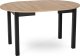 Mebel Elite Zestaw Stół Okrągły Rozkładany HARRY 102-142 cm Dąb Riviera/Czarny i 4 Krzesła Tapicerowane do Salonu RICK Czarne Welurowe Loft 7