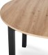 Mebel Elite Zestaw Stół Okrągły Rozkładany HARRY 102-142 cm Dąb Riviera/Czarny i 4 Krzesła Tapicerowane do Salonu RICK Czarne Welurowe Loft 9