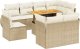vidaXL 9-cz. zestaw mebli ogrodowych z poduszkami, beżowy, polirattan 2