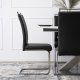 Mebel Elite Krzesło Tapicerowane do Jadalni LOCA Czarne Na Płozach Ekoskóra Nowoczesne 2