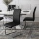 Mebel Elite Krzesło Tapicerowane do Jadalni LOCA Czarne Na Płozach Ekoskóra Nowoczesne 3