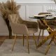 Mebel Elite Krzesło Tapicerowane do Salonu RAYA Beżowe Welurowe Nowoczesne Glamour 4