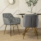 Mebel Elite Krzesło Tapicerowane do Salonu RAYA Szare Welurowe Nowoczesne Glamour 4