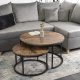 Mebel Elite Zestaw Stolików Kawowych FIGO MAX 60 cm/80 cm Dąb Rustykalny 2