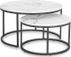 Mebel Elite Zestaw Stolików Kawowych DAFNE MAX 60 cm/80 cm Biały Marmur Nowoczesny Glamour 7