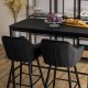 Mebel Elite Krzesło Barowe Tapicerowane Hoker SALEM Czarne Welurowe Nowoczesne Loft 3