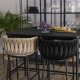 Mebel Elite Krzesło Barowe Tapicerowane Plecione Hoker FLORES Beżowe Welurowe Nowoczesne Loft 7