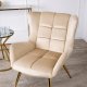 Mebel Elite Fotel Uszak Wypoczynkowy VINCENT Kremowy Welurowy Nowoczesny Loft 2