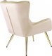 Mebel Elite Fotel Uszak Wypoczynkowy VINCENT Kremowy Welurowy Nowoczesny Loft 8