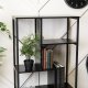 Mebel Elite Regał Otwarty Wysoki TIM Asymetryczny Czarny Metalowy Stelaż Loft 2