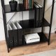 Mebel Elite Regał Otwarty Wysoki TIM Asymetryczny Czarny Metalowy Stelaż Loft 3