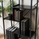 Mebel Elite Regał Otwarty Wysoki TIM Asymetryczny Czarny Metalowy Stelaż Loft 5