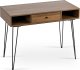 Biurko Mebel Elite Biurko Industrialne z Szufladą LAMICA 100 cm Orzech/Czarne Loft Czarny Stelaż 10