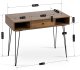 Biurko Mebel Elite Biurko Industrialne z Szufladą LAMICA 100 cm Orzech/Czarne Loft Czarny Stelaż 13