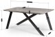 Mebel Elite Zestaw Stół Prostokątny Rozkładany HAMILTON 160-200 cm Szary Beton/Czarny i 4 Krzesła Tapicerowane CORK Czarne Welurowe 17