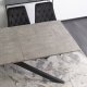 Mebel Elite Zestaw Stół Prostokątny Rozkładany HAMILTON 160-200 cm Szary Beton/Czarny i 4 Krzesła Tapicerowane CORK Czarne Welurowe 5