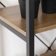 Mebel Elite Regał Otwarty Wysoki TIM Asymetryczny Orzech/Czarny Na Książki Metalowy Stelaż Nowoczesny Loft 4
