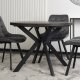 Mebel Elite Stół Okrągły Rozkładany LUKAS 100-250 cm Czarny Nowoczesny Loft 2