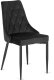 Mebel Elite Zestaw Stół Prostokątny Rozkładany HAMILTON 160-200 cm Dąb złoty/Czarny i 4 Krzesła Tapicerowane CORK Czarne Welurowe Loft 14