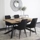 Mebel Elite Zestaw Stół Prostokątny Rozkładany HAMILTON 160-200 cm Dąb złoty/Czarny i 4 Krzesła Tapicerowane CORK Czarne Welurowe Loft 2