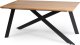Mebel Elite Zestaw Stół Prostokątny Rozkładany HAMILTON 160-200 cm Dąb złoty/Czarny i 4 Krzesła Tapicerowane CORK Czarne Welurowe Loft 9