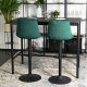 Mebel Elite Krzesło Barowe Tapicerowane Hoker ARCOS 2 Zielone Welurowe Nowoczesne Glamour 4