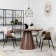 Mebel Elite Stół Okrągły EMILI 120 cm Orzech Nowoczesny Loft do Jadalni Salonu 1